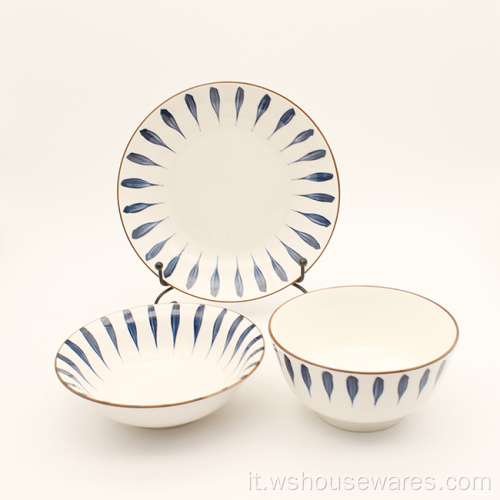 12pcs set di stoviglie in porcellana ceramica popolare